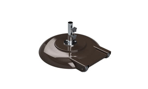 Ledge Lounger aluminum umbrella base, 100 lb bronze with wheels and 8 in stem