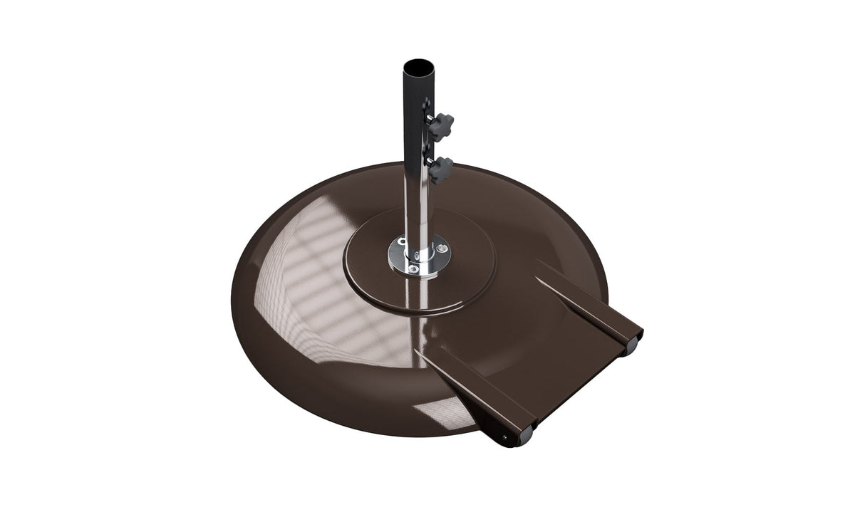 Ledge Lounger aluminum umbrella base, 150 lb bronze with 18 in two-piece stem
