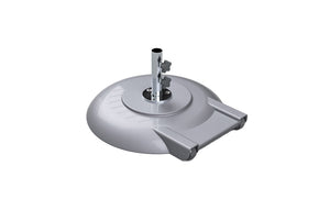 Ledge Lounger aluminum umbrella base, 100 lb smoke with wheels and 8 in stem