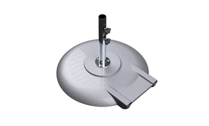 Ledge Lounger aluminum umbrella base, 150 lb smoke with 18 in two-piece stem