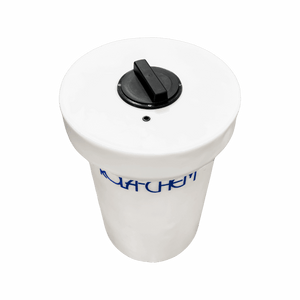 Chemical Tank with Manway Access and Containment Cover — the 15 Gallon option from the opposite side