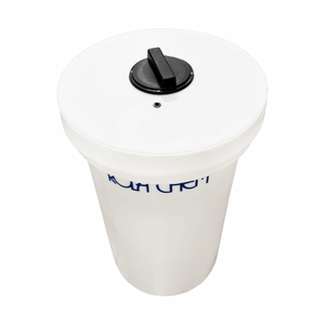 Chemical Tank with Manway Access and Containment Cover — the 30 Gallon option from the opposite side