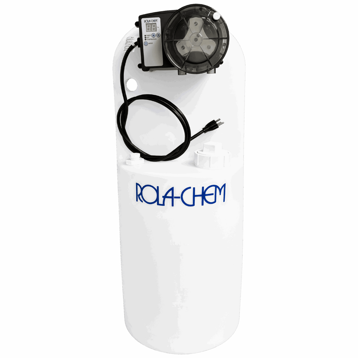15 Gallon Chemical Tank with Pro Series 300 Metering Pump — the metering pump mounted on the tank lid