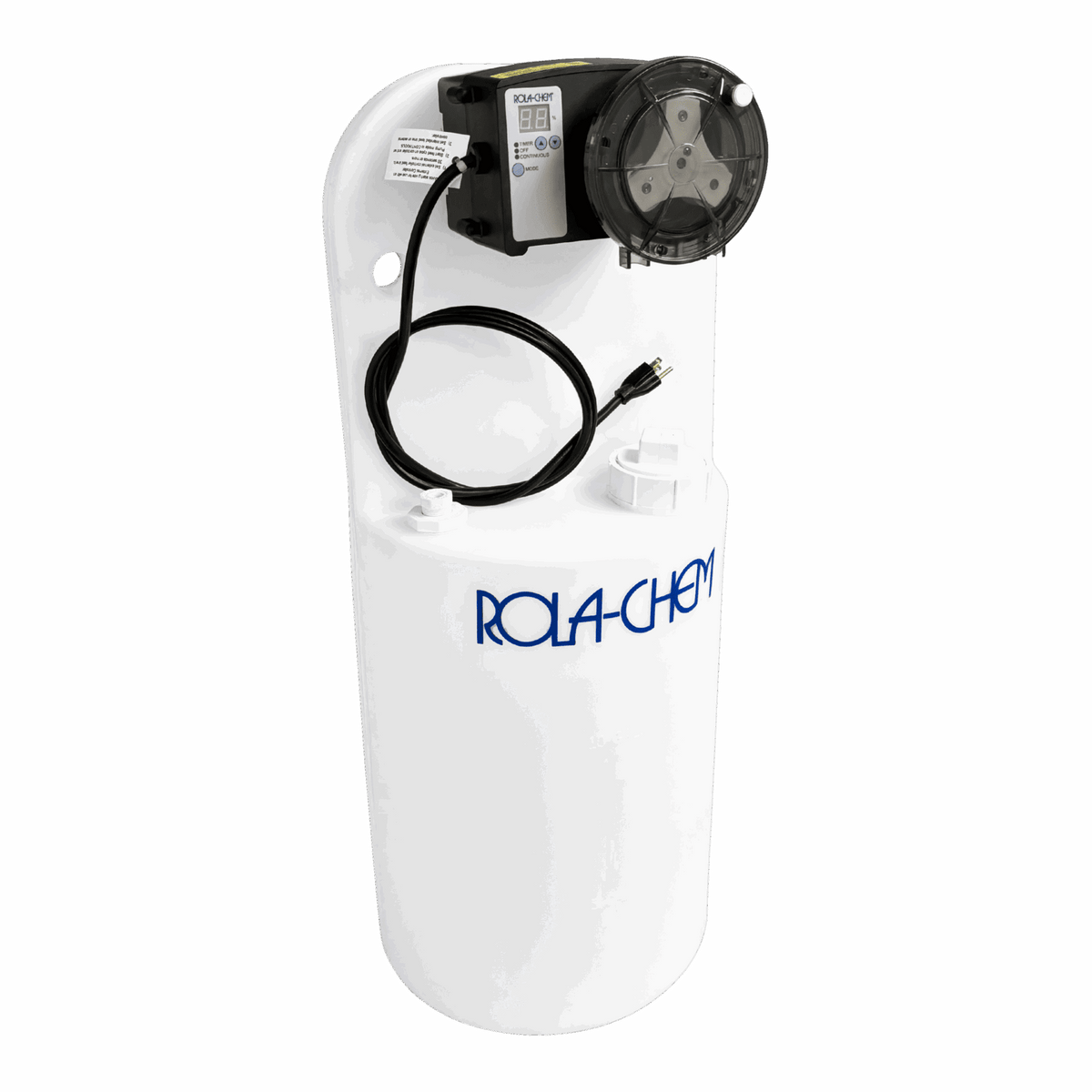 15 Gallon Chemical Tank with Pro Series 300 Metering Pump — the metering pump mounted on the tank lid, view 5