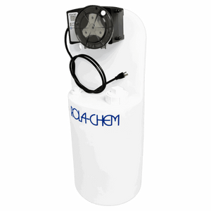 15 Gallon Chemical Tank with Pro Series 300 Metering Pump — the metering pump mounted on the tank lid, view 6