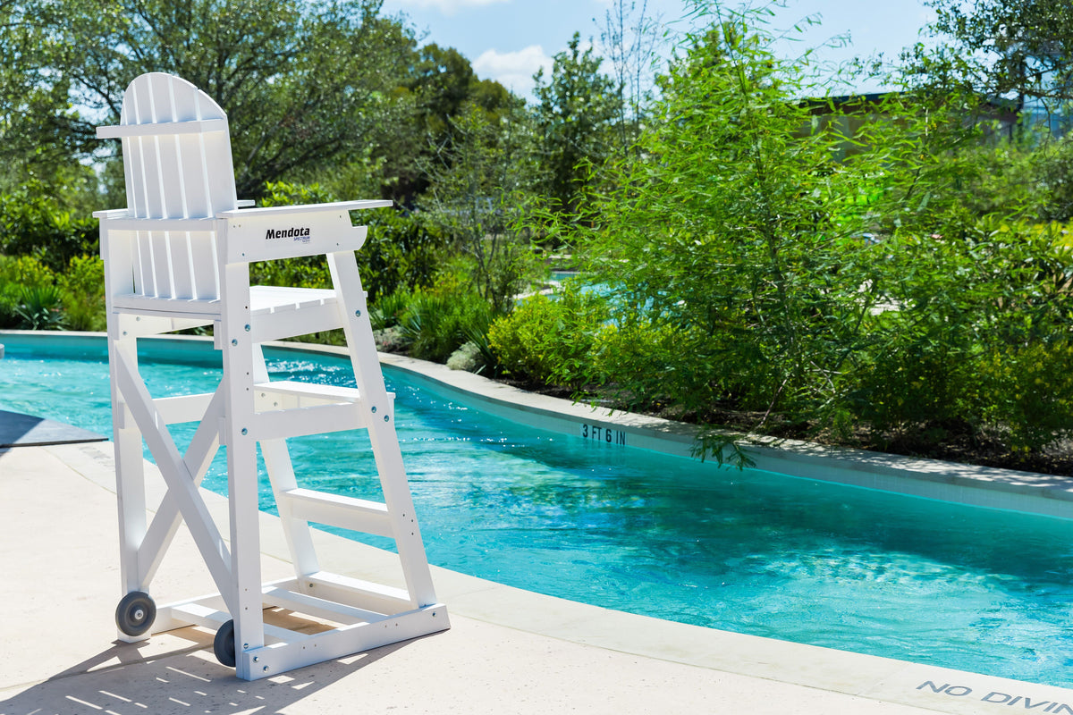 Spectrum Aquatics Mendota lifeguard chair — installed at a water park