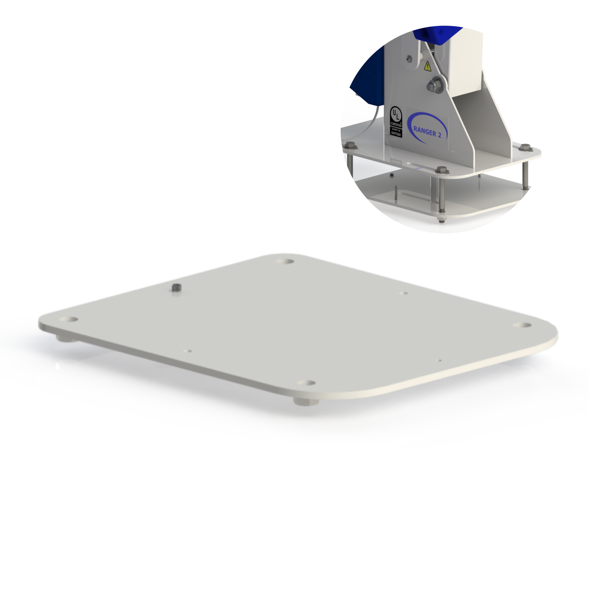 Aqua Creek F-40220-AT1 wood deck anchor — plate with mounted-lift example