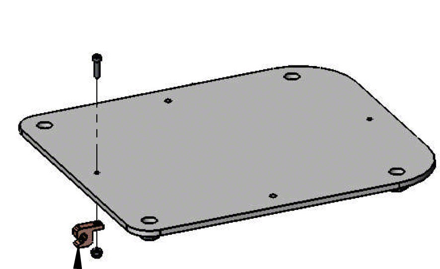 Aqua Creek F-40220-AT1 wood deck anchor plate — drawing view