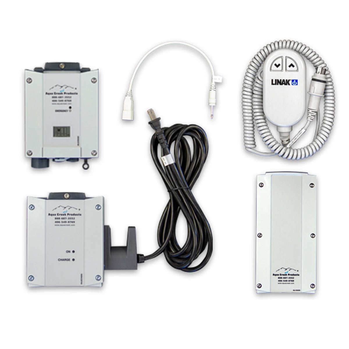 Aqua Creek F-409CBK Ranger electronic upgrade kit — battery, control box, charger, handset