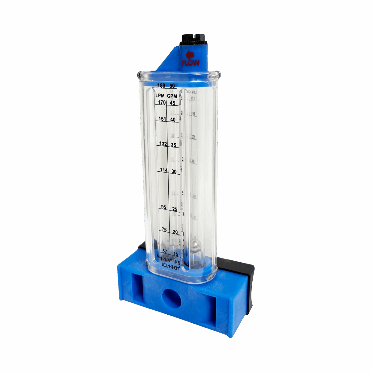 1-1/4" PVC Pool Flowmeter — shown from the opposite side