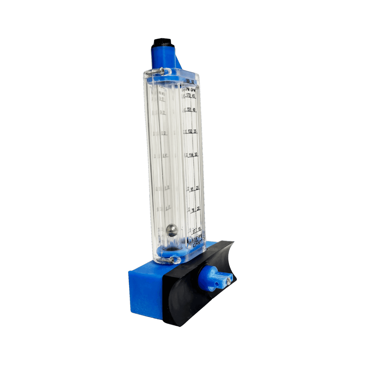 1-1/4" PVC Pool Flowmeter — close-up of the graduated scale