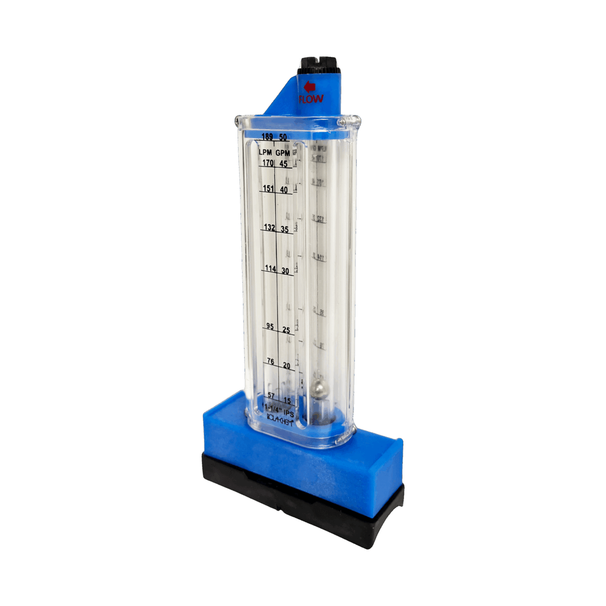 1-1/4" PVC Pool Flowmeter — the Top Mount option from the opposite side