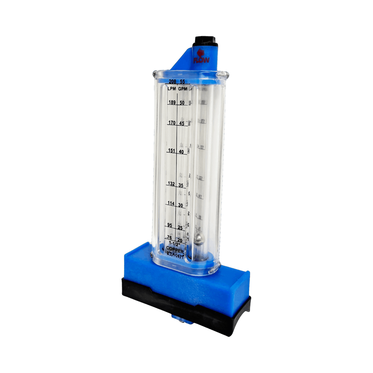 1-1/2" Copper Pool Flowmeter — the Top Mount option from the opposite side