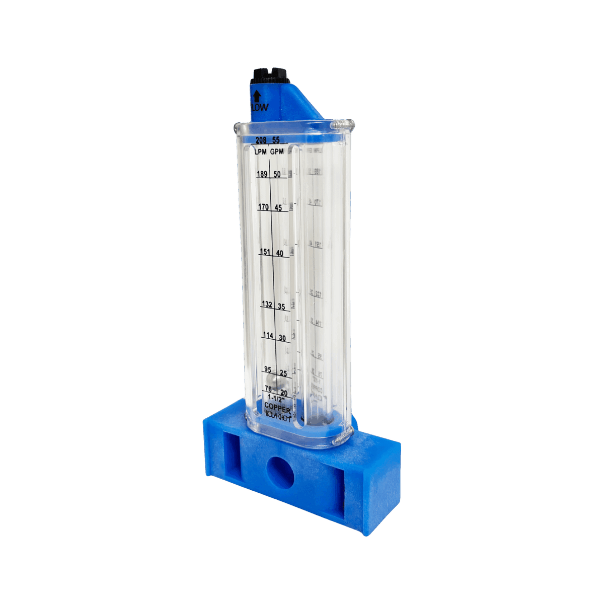 1-1/2" Copper Pool Flowmeter — the Vertical Mount option from the opposite side