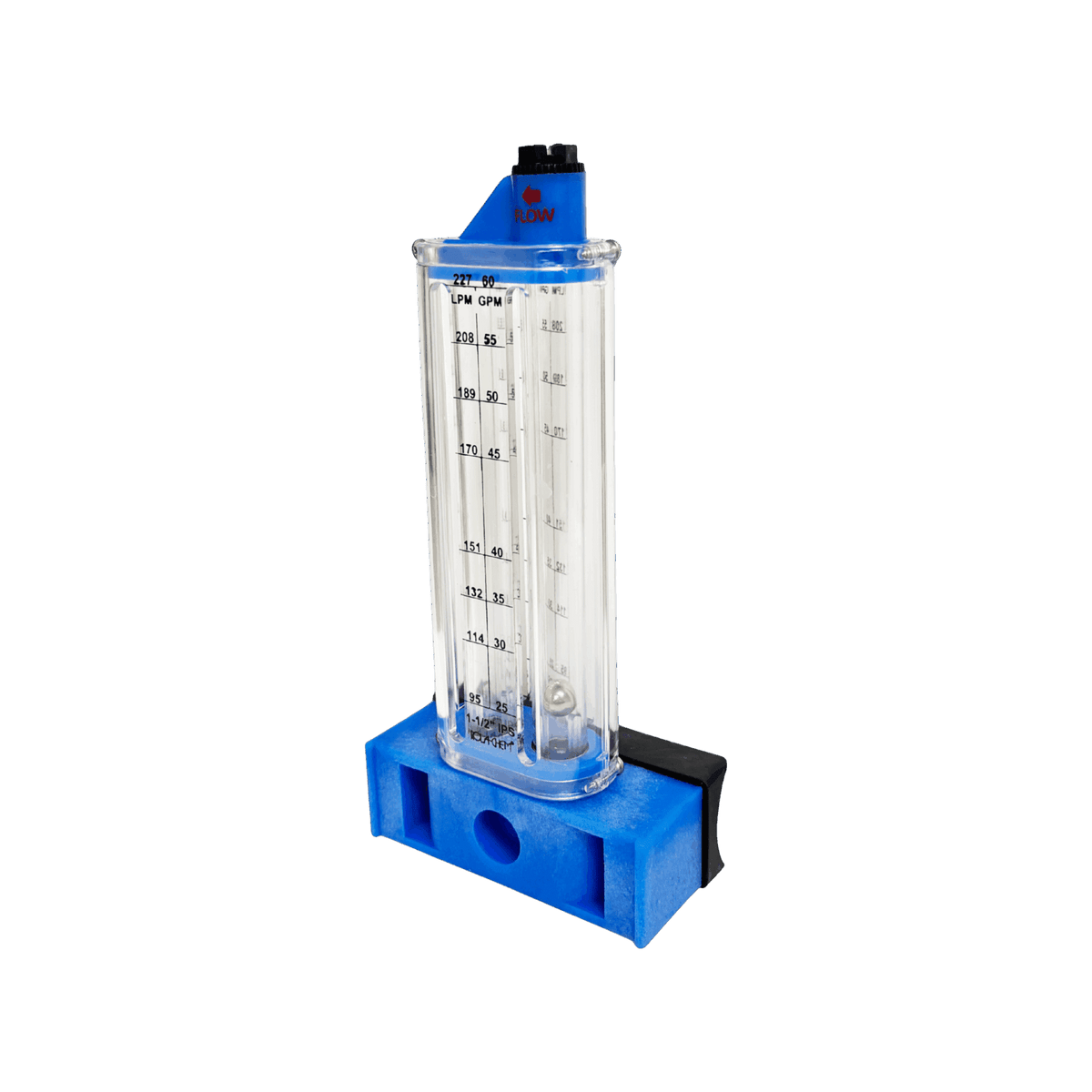 1-1/2" PVC Pool Flowmeter — shown from the opposite side