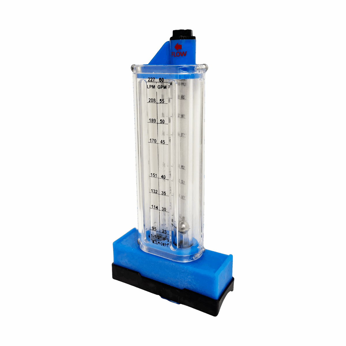 1-1/2" PVC Pool Flowmeter — the Top Mount option from the opposite side