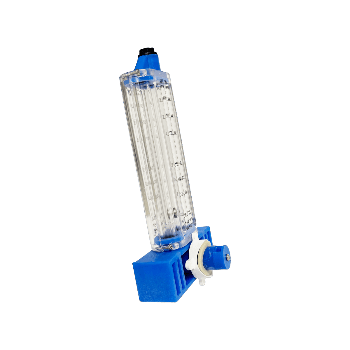 1-1/2" PVC Pool Flowmeter — the Vertical Mount option, detail view