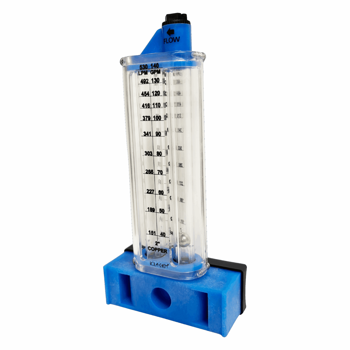 2" Copper Pool Flowmeter — shown from the opposite side