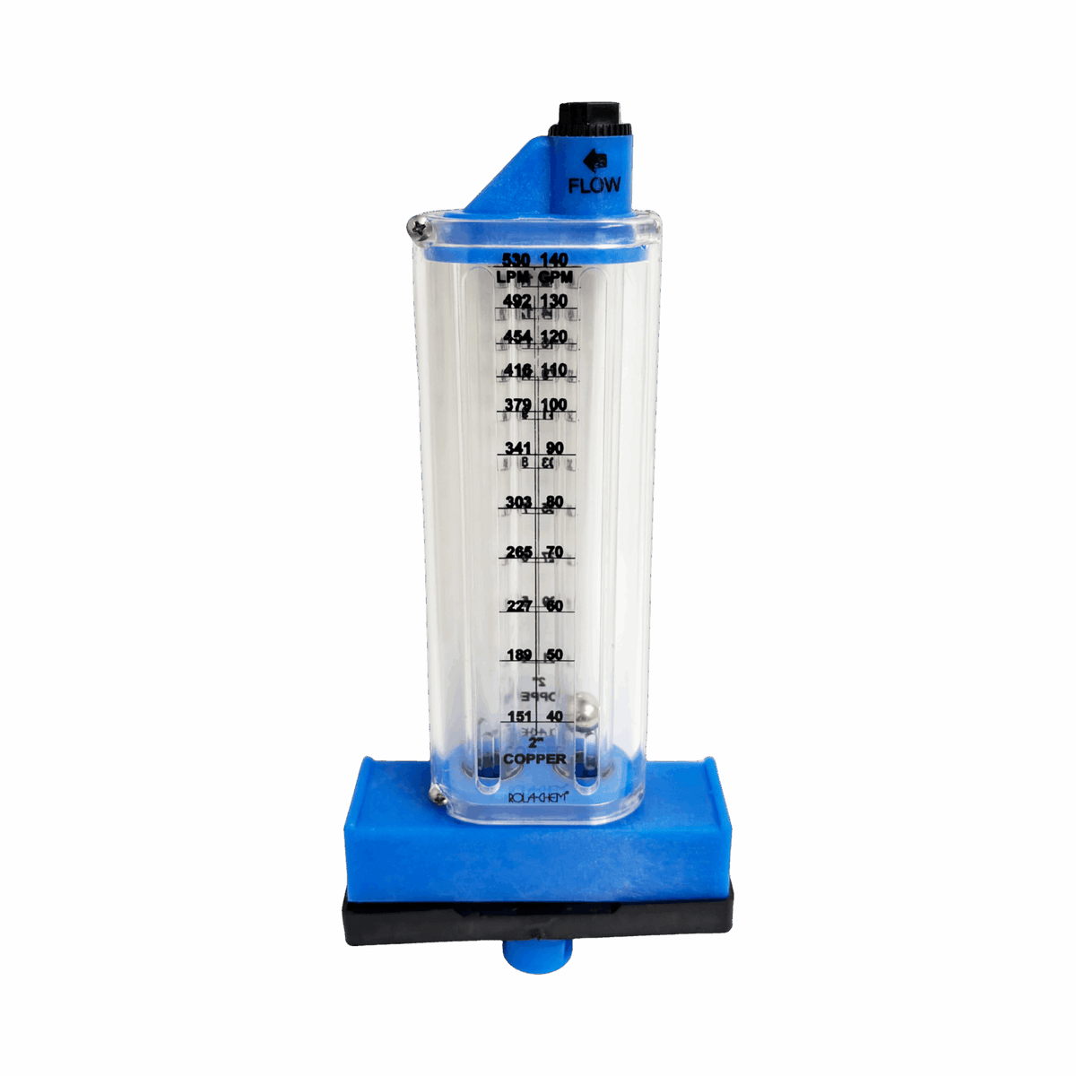 2" Copper Pool Flowmeter — the Top Mount option