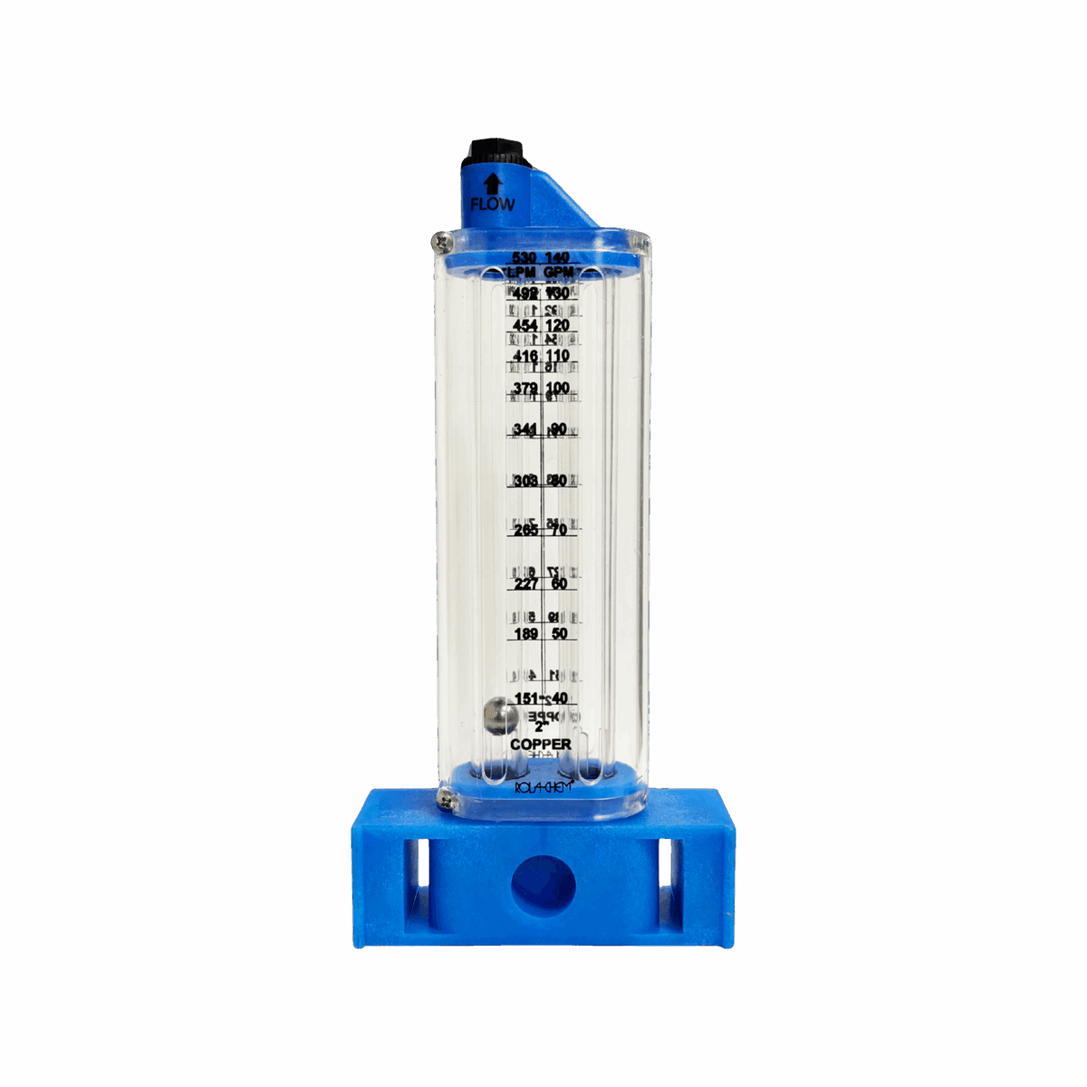 2" Copper Pool Flowmeter — the Vertical Mount option