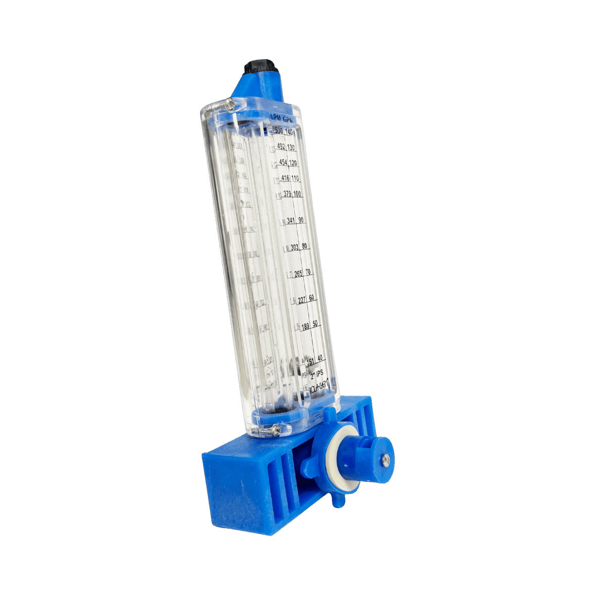 2" PVC Pool Flowmeter — the Vertical Mount option, detail view