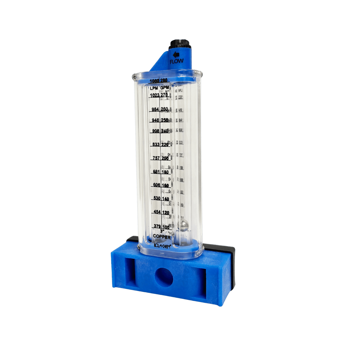 3" Copper Pool Flowmeter — shown from the opposite side