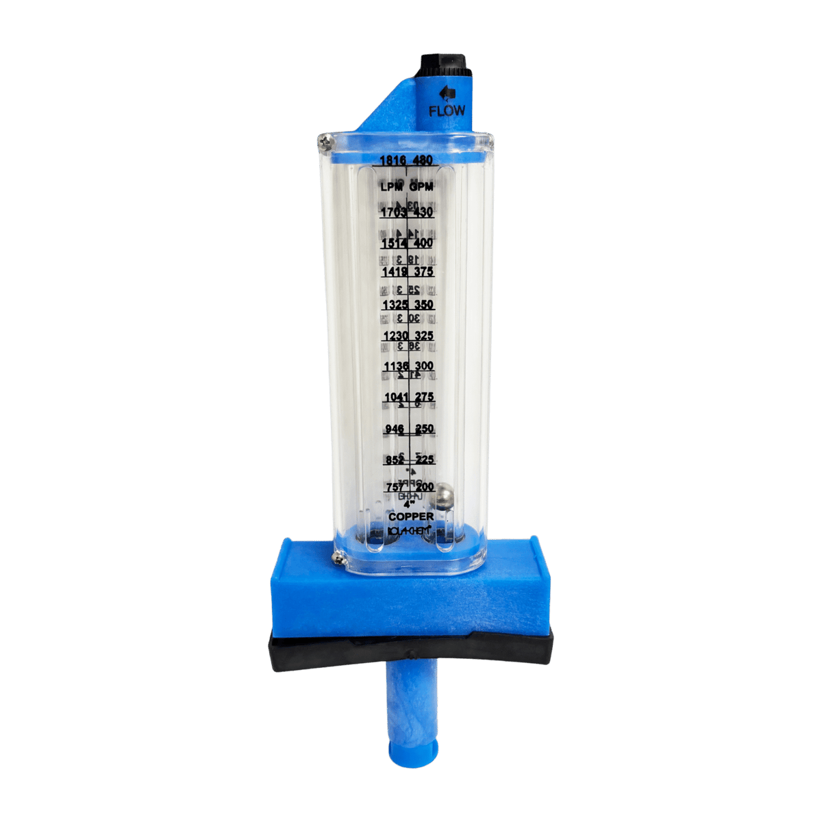 4" Copper Pool Flowmeter — the Top Mount option