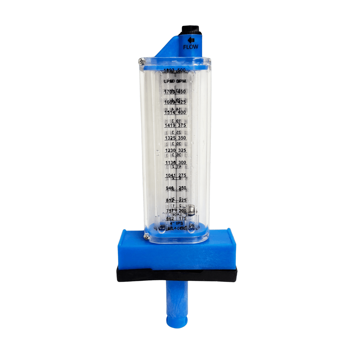 4" PVC Pool Flowmeter — the Top Mount option