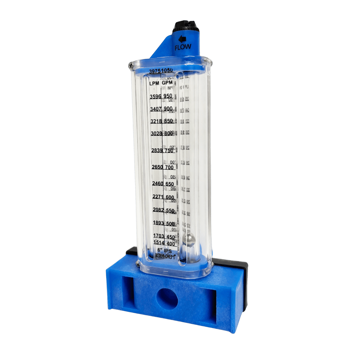 6" PVC Pool Flowmeter — shown from the opposite side