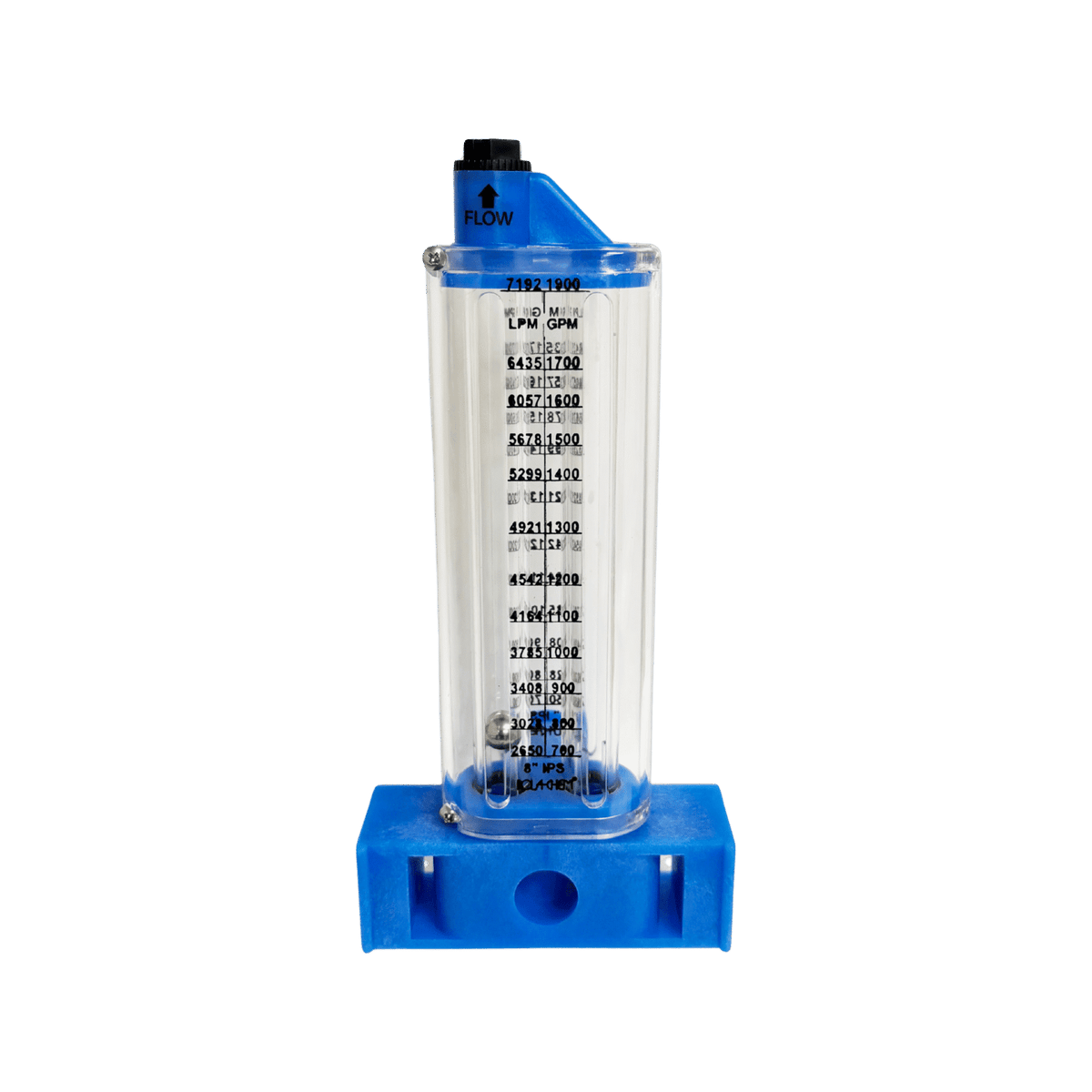 8" PVC Pool Flowmeter — the Vertical Mount option