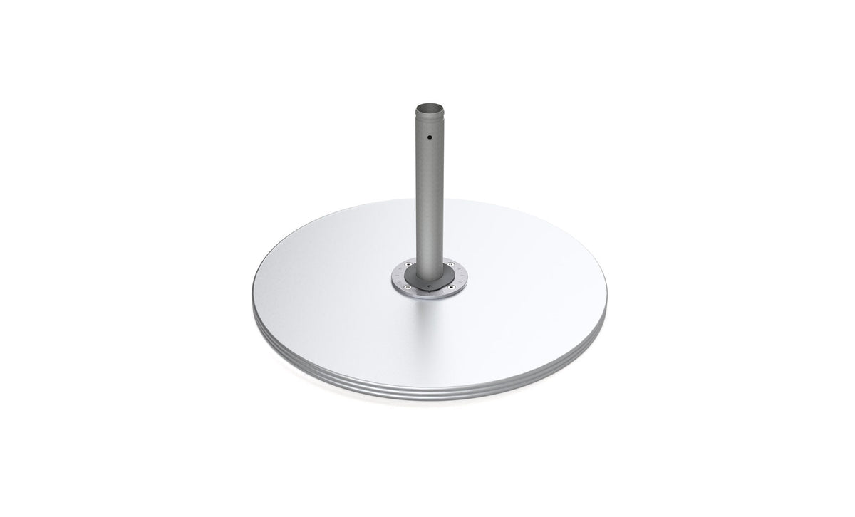 Ledge Lounger galvanized steel plate stack cantilever base, round three-plate stack with stem
