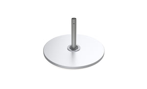 Ledge Lounger galvanized steel plate stack cantilever base, round three-plate stack with stem