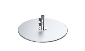 Ledge Lounger galvanized steel stack umbrella base, 30 in plate with 8 in stem