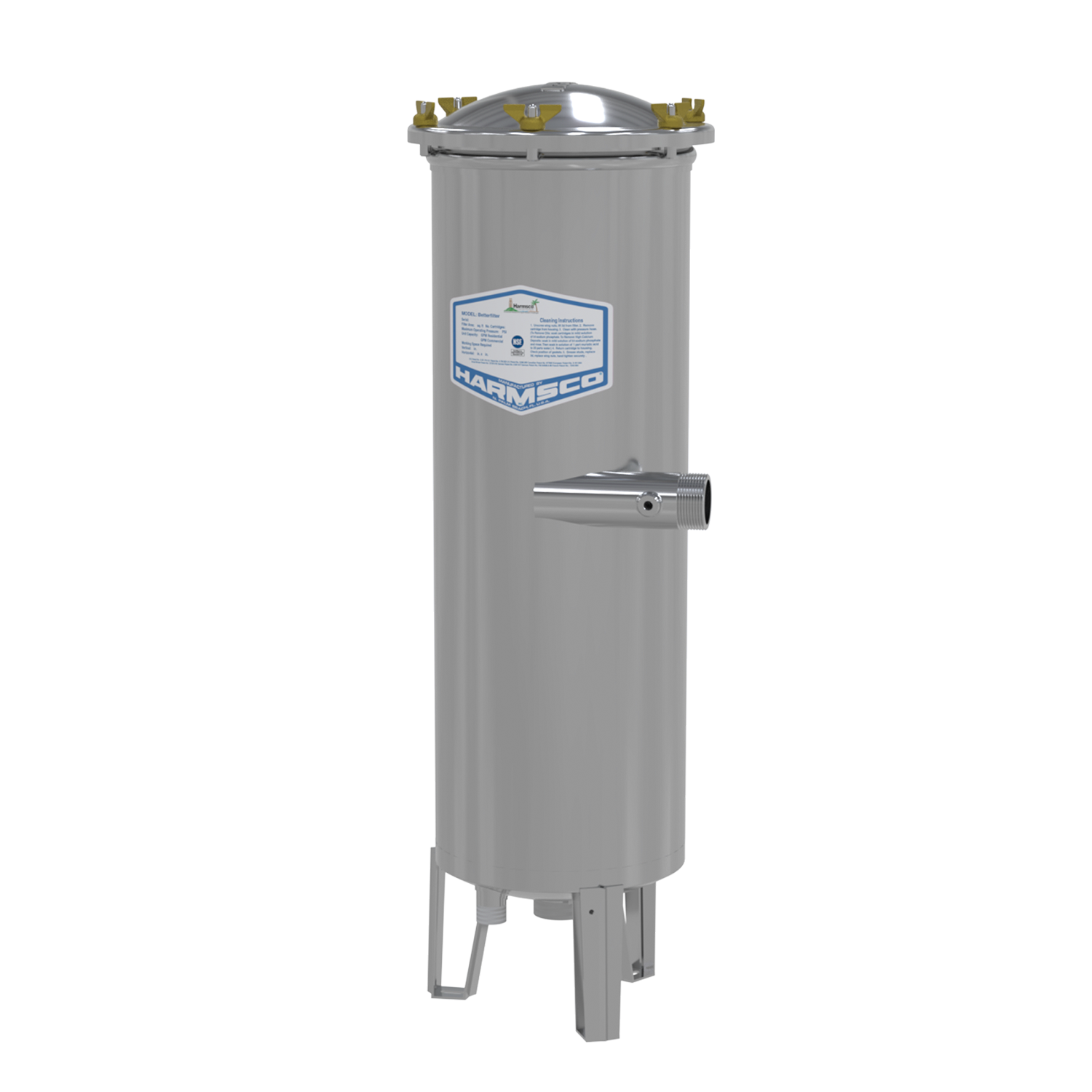 Harmsco Hurricane HUR 170 stainless cartridge pool filter, front view