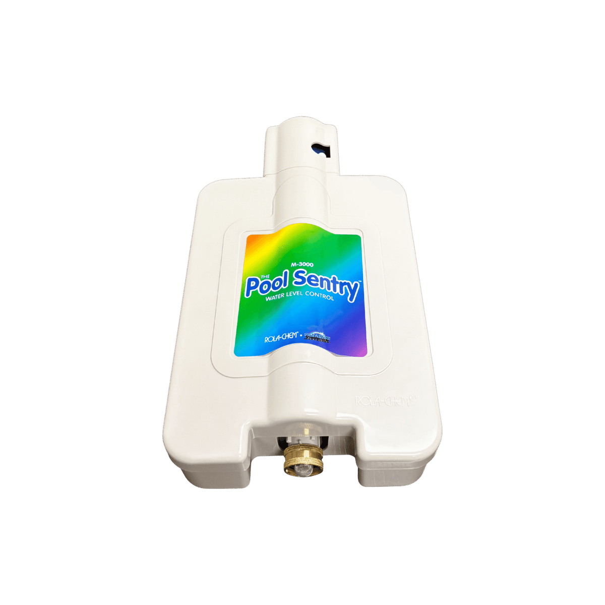 Pool Sentry M-3000 Automatic Pool Water Leveler — front view showing the hose connection ports