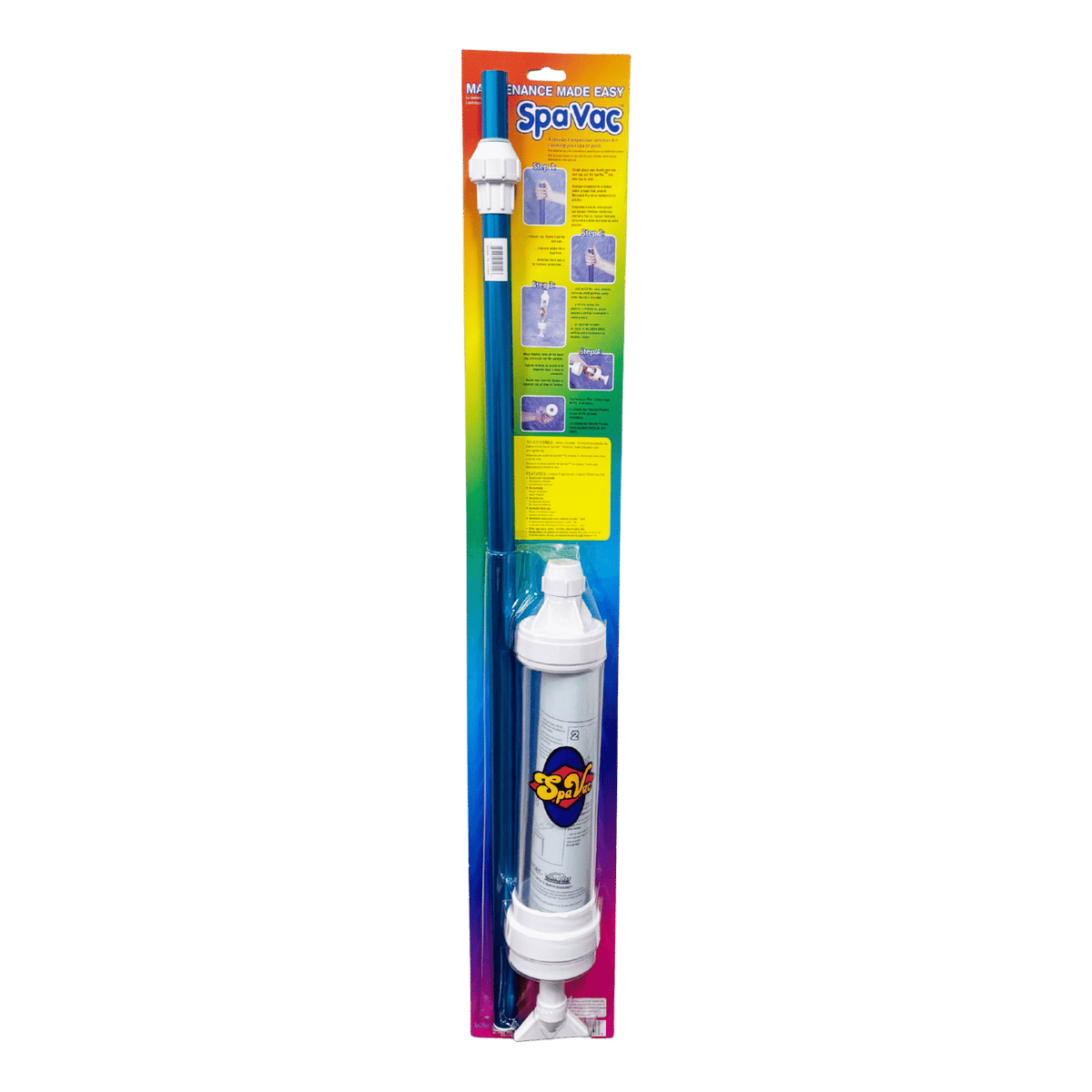 Spa Vac Handheld Spa and Hot Tub Vacuum — Blister Pack retail pack, front of carton