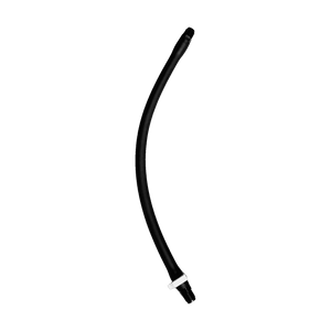 Pump Pinch Tube with Clamp and Fitting — the 13.5" Black Tygon — Acid, Adapter Fitting option from the opposite side