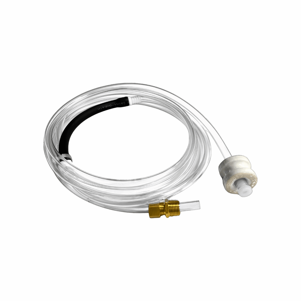 Peristaltic Pump Hose Assembly — the 8" Black Tygon + Vinyl option from the opposite side