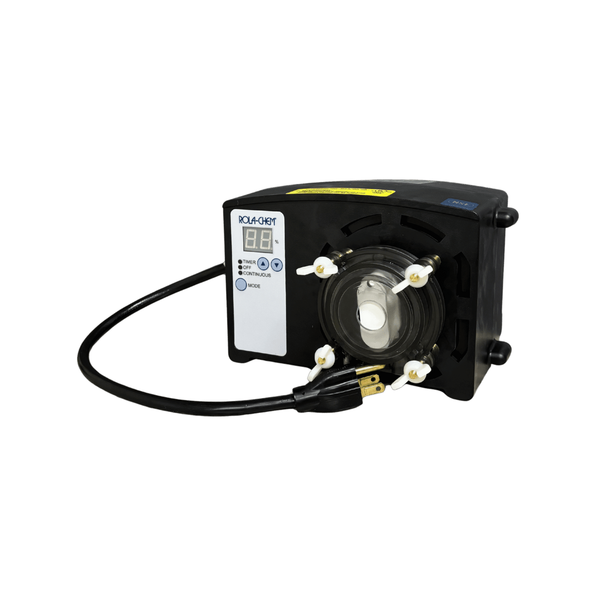 Pro Series 301 Peristaltic Chemical Metering Pump — the 120V Short Cord option from the opposite side