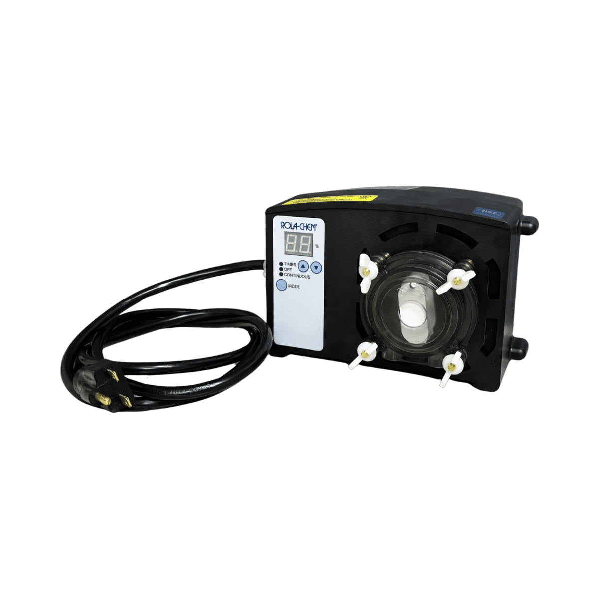 Pro Series 301 Peristaltic Chemical Metering Pump — the 240V Cord option from the opposite side