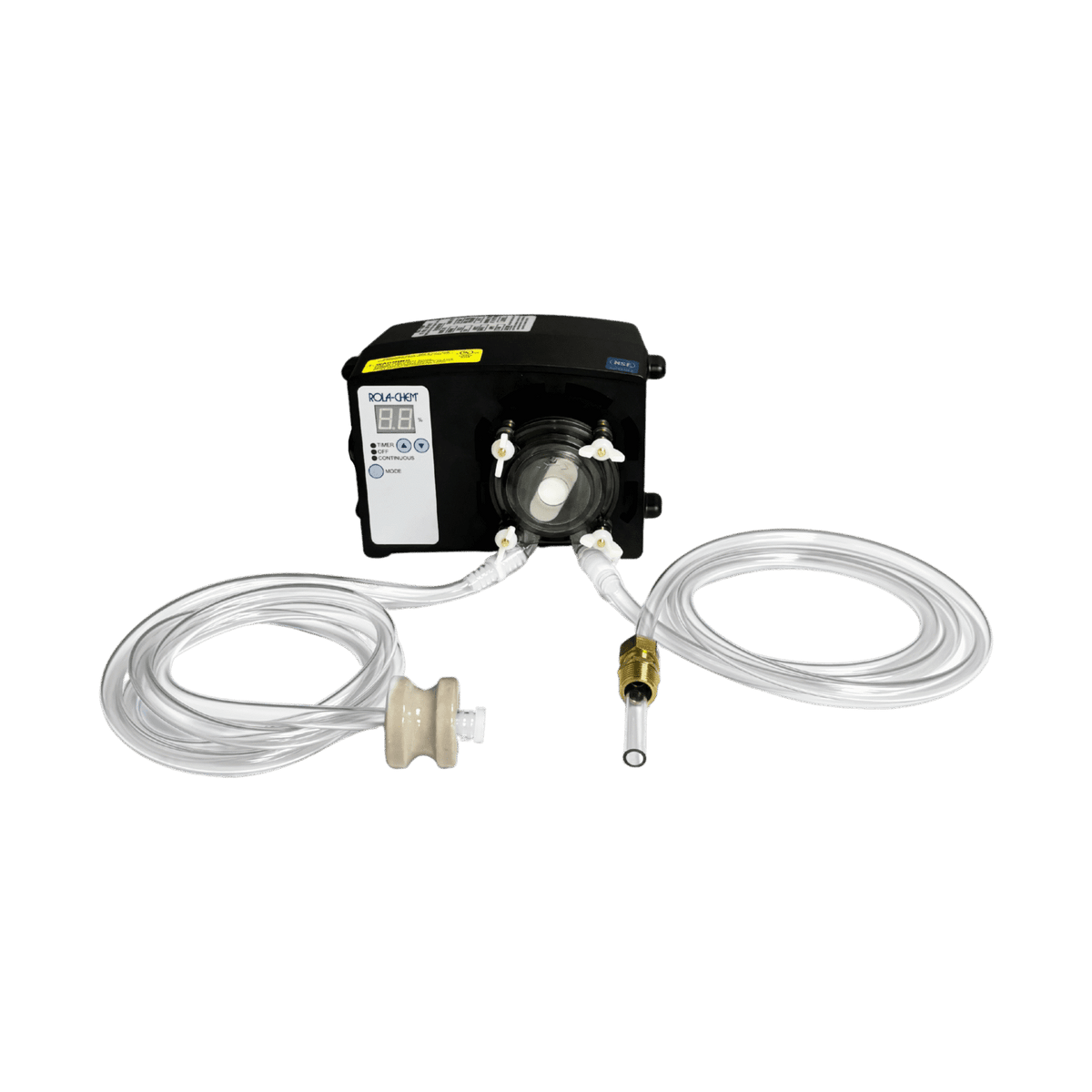 Pro Series 301 Peristaltic Chemical Metering Pump — two-roller pump head with the pinch tube fitted