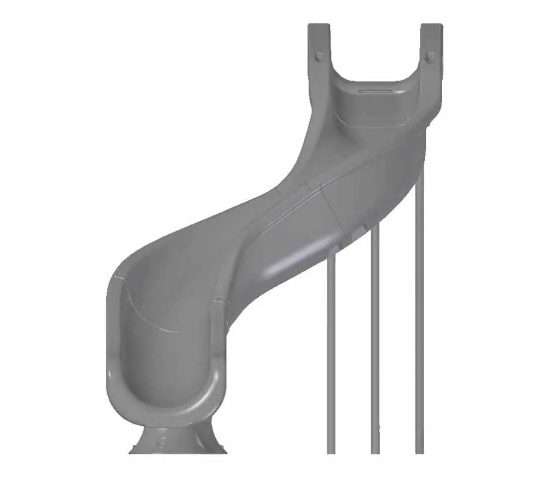 Global Pool Products RT15 landscape pool slide – gray, side view on white