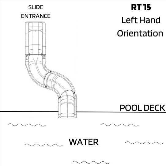 Global Pool Products RT15 pool slide left/right orientation drawing