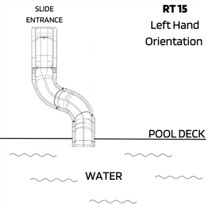 Global Pool Products RT15 pool slide left/right orientation drawing