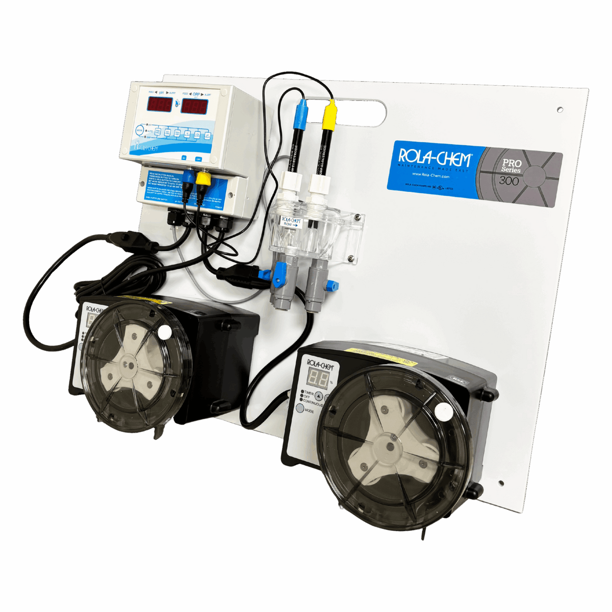 RC554XP Ready-to-Mount pH/ORP Chemical Dosing System — the 2 x 38 GPD Standard Probes option from the opposite side