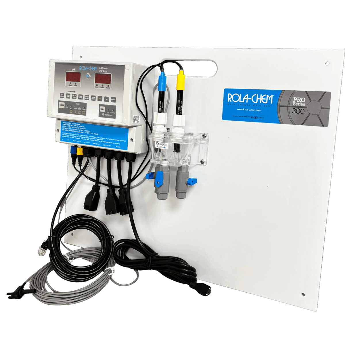 RC555XXP Ready-to-Mount pH/Dual ORP/FAC PPM Dosing System — shown from the opposite side