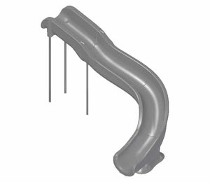 Global Pool Products SW17 landscape pool slide – gray, side view on white