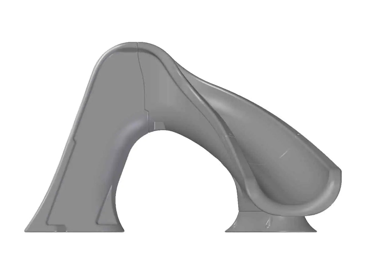 Global Pool Products Splash pool slide – gray, three-quarter view on white