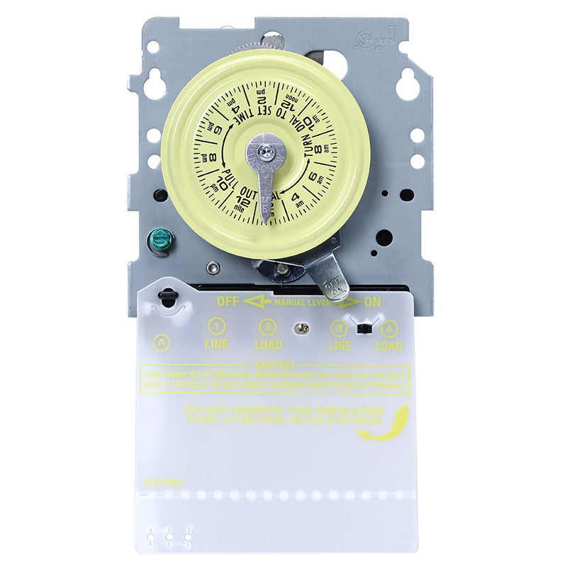 Intermatic T101M 24-hour time switch mechanism, front view