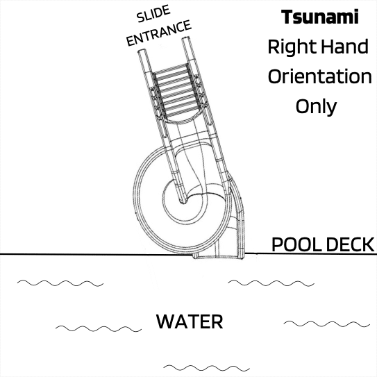 Global Pool Products Tsunami pool slide orientation drawing